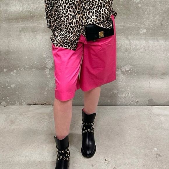 NWT Anthropologie Exquise Pink Cotton High Rise Bermuda Shorts Size Small - Picture 3 of 9